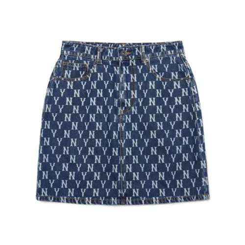 Chân Váy Nữ Denim Chữ A MLB Classic Monogram 3FDSM0123-50BLS Màu Xanh Đậm Size XS
