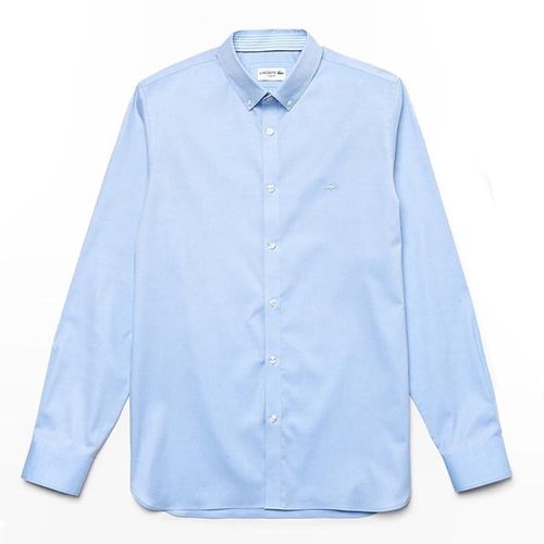 Áo Sơ Mi Lacoste Men's Slim Fit Shirt CH0407 00 58M Màu Xanh Kẻ Size 38