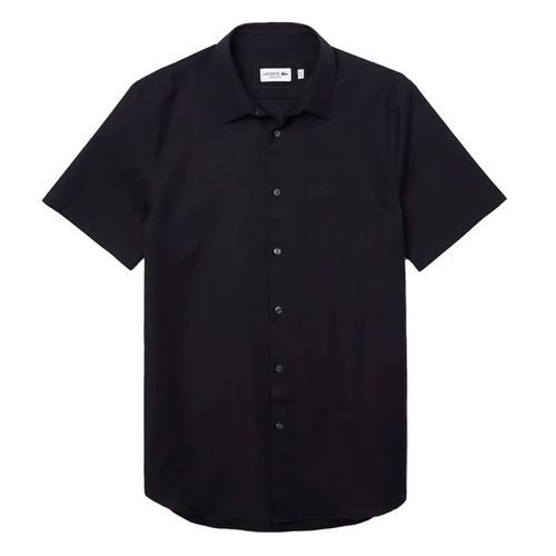 Áo Sơ Mi Lacoste Men’s Regular Fit Piqué Cotton Poplin Shirt CH2741 51 HDE Màu Xanh Đen Size 42