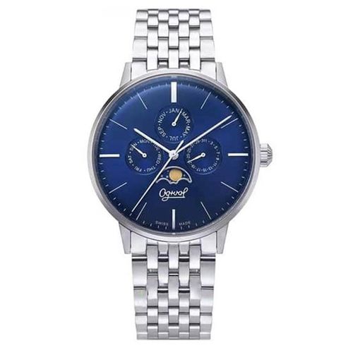 Đồng Hồ Nam Ogival OG1930-6MS X Moon Pharse Màu Bạc - Xanh Blue