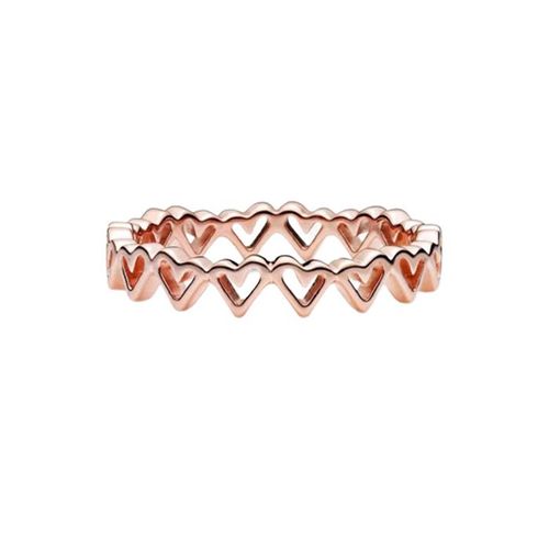 Nhẫn Pandora Freehand Hearts Ring Màu Vàng Hồng Size 50