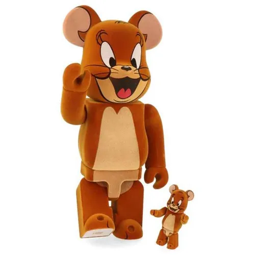 Đồ Chơi Mô Hình Bearbrick Jerry Flocky Edition Màu Nâu Size 100% + 400%