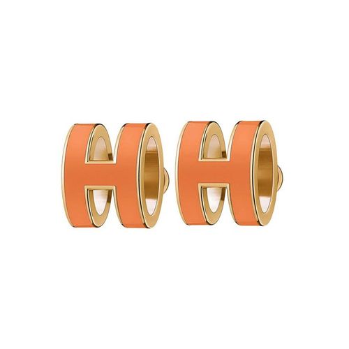 Khuyên Tai Hermès Mini Pop H Earrings Màu Cam