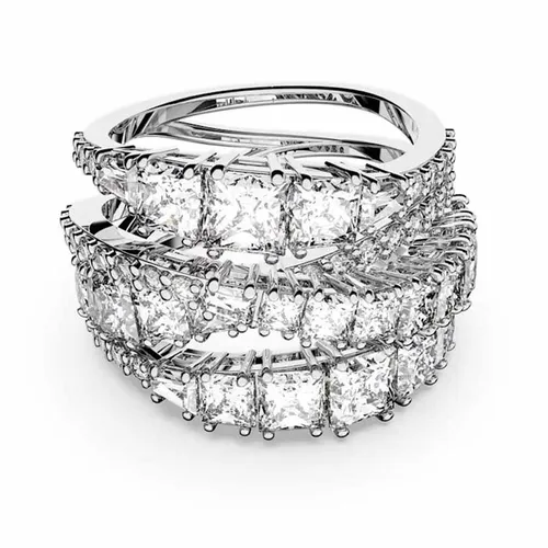 Nhẫn Swarovski Twist Wrap Ring White, Rhodium Plated 5584650 Màu Bạc Size 50