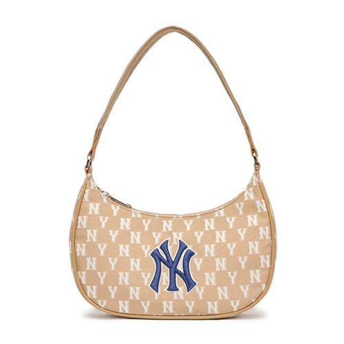 Túi Xách MLB Monogram Jacquard Hobo New York Yankees 3ABQS012N-50BGD Màu Be