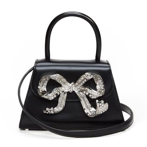 Túi Xách Self-Portrait The Bow Mini In Black With Diamanté Màu Đen