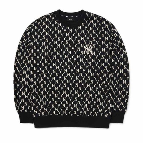 Áo Nỉ Sweater MLB Monogram Overfit Sweatshirt New York Yankees 3AMTM0224-50BKS Màu Đen Size S