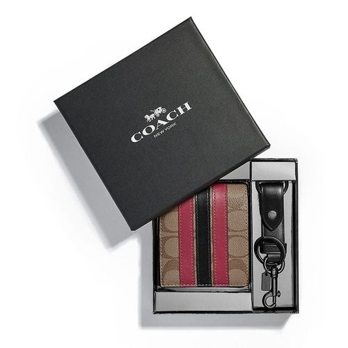 Set Ví Nam Coach ID Billfold Wallet And Valet Key Fob F86110 Phối Màu