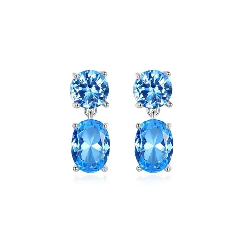 Khuyên Tai Kya Jewel Bạc Nữ Đá Xanh Cao Cấp SE109