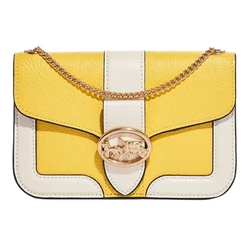 Túi Đeo Vai Coach Georgie Shoulder Bag In Colorblock Màu Vàng Trắng