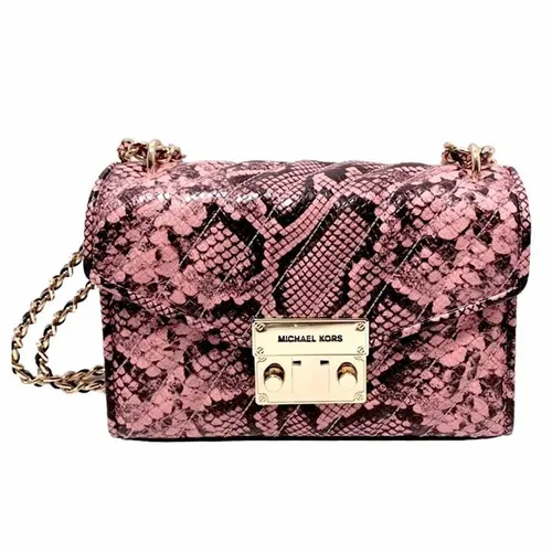 Túi Đeo Vai Michael Kors MK Rose 35S1GXOC1E Small Crossbody Bag In Natural 35S1GXOC1E Họa Tiết Da Rắn Màu Hồng