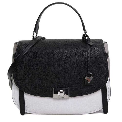 Túi Xách Michael Kors MK Cassie Leather Satchel Màu Đen - Trắng