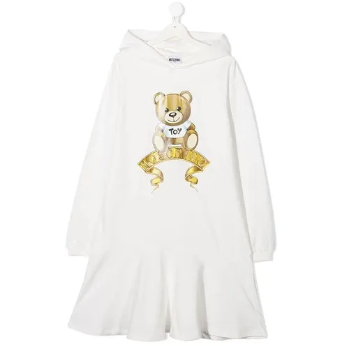 Váy Trẻ Em Moschino Dress With Toy And Logo Graphic Cloud HDV097 LDA16 Màu Trắng