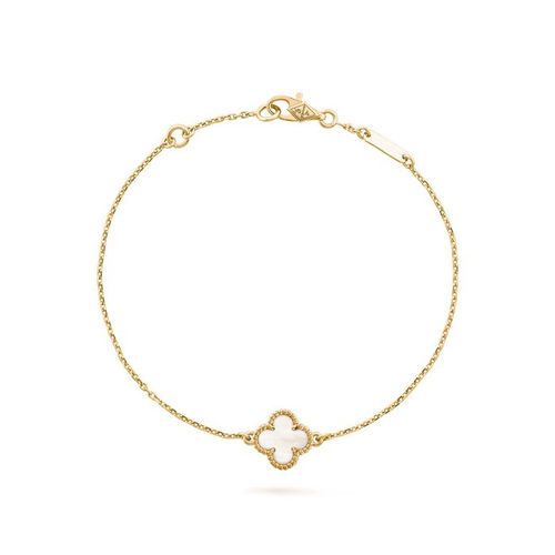 Vòng Đeo Tay Jewery Luxury Sweet Alhambra Bracelet VCARF68800 Bản 9mm Màu Vàng Gold