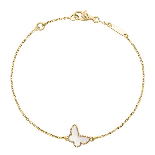 Vòng Đeo Tay Jewery Luxury Sweet Alhambra Butterfly Bracelet Bản 9mm Màu Vàng Gold