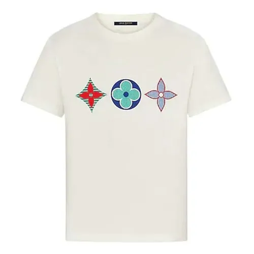 Áo Phông Nam Louis Vuitton LV Multicolor Monogram Printed T-Shirt-White Size M
