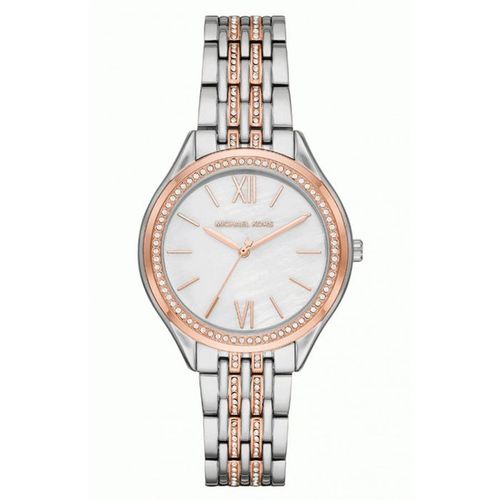 Đồng Hồ Nữ Michael Kors Mindy Watch MK7077 36mm Màu Bạc Phối Vàng Hồng