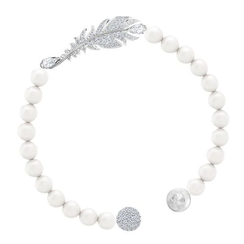 Vòng Đeo Tay Swarovski Nice Pearl Bracelet White, Rhodium Plated 5646744 Màu Trắng Size M