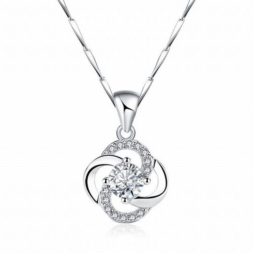 Dây Chuyền Lili Jewelry Bạc Nữ Đính Đá CZ Cỏ 4 Lá LILI_426865 Màu Bạc