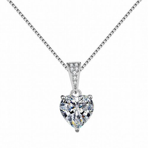 Dây Chuyền Lili Jewelry Bạc Nữ Phụ Kiện Đính Đá CZ Trái Tim LILI_939517 Màu Bạc
