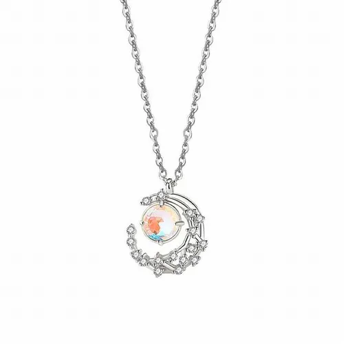 Dây Chuyền Lili Jewelry Bạc Nữ Thời Trang Đính Đá CZ The Moon LILI_422788 Màu Bạc