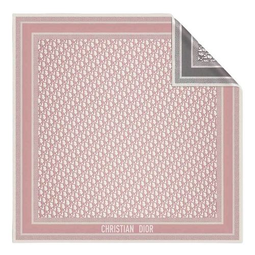 Khăn Dior Oblique Diortwin Square Scarf 15DOB090I600_C412 Màu Hồng Xám