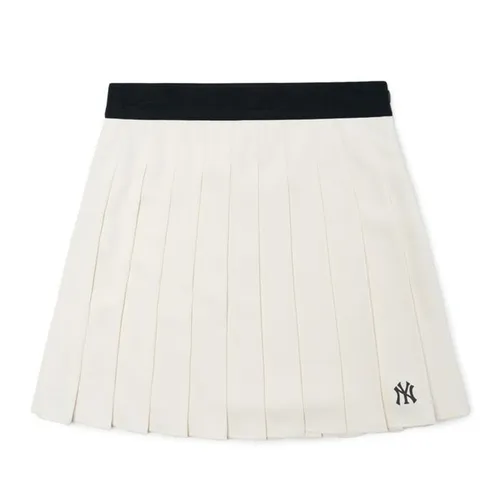 Chân Váy Nữ MLB Xếp Ly Pickleball Basic Pleats Skirt New York Yankees 3FSKB0324-50CRS Màu Trắng Kem Size S