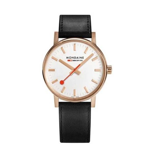 Đồng Hồ Nam Mondaine Evo2 Rose Golden Watch MSE.40112.LB - 40mm Màu Đen Vàng