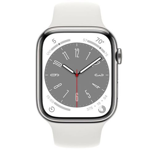 Đồng Hồ Thông Minh Apple Watch S8 LTE 45mm Viền Thép Màu Trắng