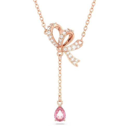 Dây Chuyền Swarovski Volta Y Pendant Bow, Pink, Rose Gold-Tone Plated 5647569 Màu Vàng Hồng