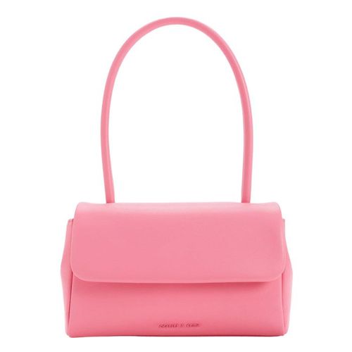 Túi Đeo Vai Nữ Charles & Keith CNK Curved Handle Shoulder Bag 50782061 Màu Hồng