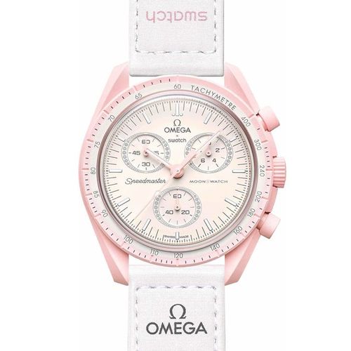 Đồng Hồ Omega MoonSwatch Mission To Venus SO33P100 Màu Kem Hồng