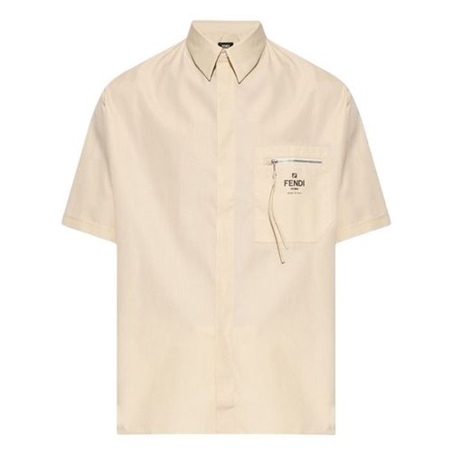 Áo Sơ Mi Nam Fendi Beige Shirt With Logo Màu Be
