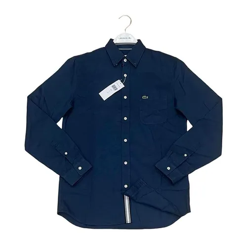 Áo Sơ Mi Nam Lacoste Men's Slim Fit Long Sleeve Oxford Shirt CH1226 00 Màu Xanh Navy Size 40