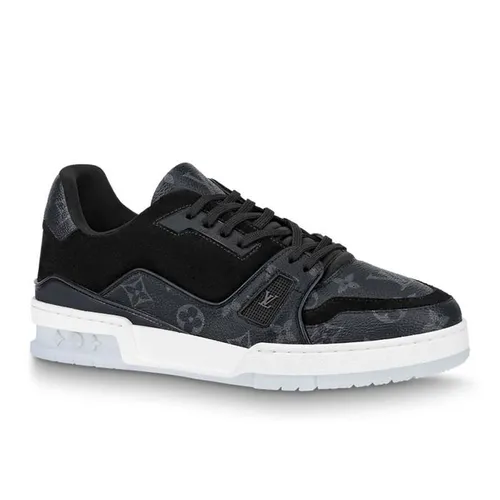Giày Sneaker Nam Louis Vuitton LV Trainer 1A8 Flower Màu Đen Xám