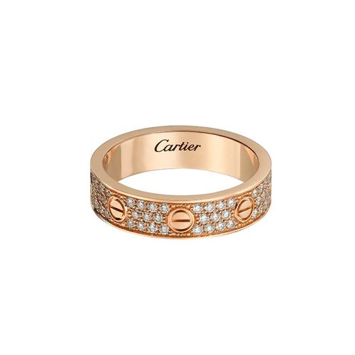 Nhẫn Cưới Jewery Luxury Love Wedding Band Diamond-Paved B4085800 4mm Màu Vàng Hồng
