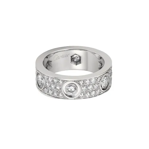 Nhẫn Nam Jewery Luxury Love Ring Diamond-Paved N4210400 Màu Vàng Trắng Size 12