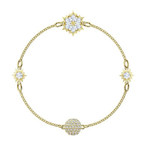 Vòng Đeo Tay Nữ Swarovski Remix Collection Snowflake Strand 5511086 Màu Vàng Gold Size L