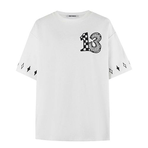 Áo Phông Nữ 13 De Marzo Bear Doodle T-shirt Bright White Màu Trắng Size M
