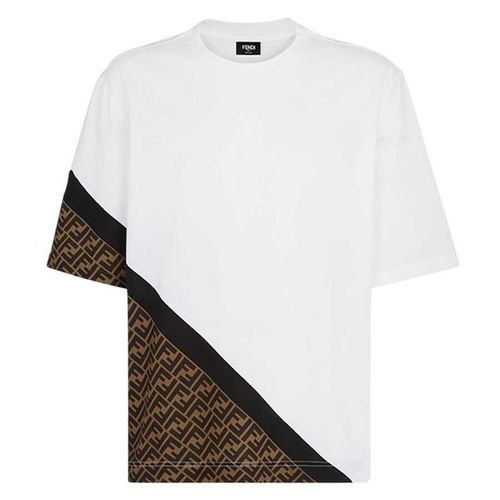 Áo Thun Nam Fendi White Jersey T-Shirt FAF682AN68F1KRQ Màu Trắng Đen