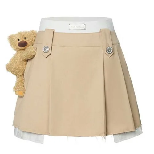 Chân Váy Nữ Xếp Ly 13 De Marzo Cargo Màu Kaki Size S