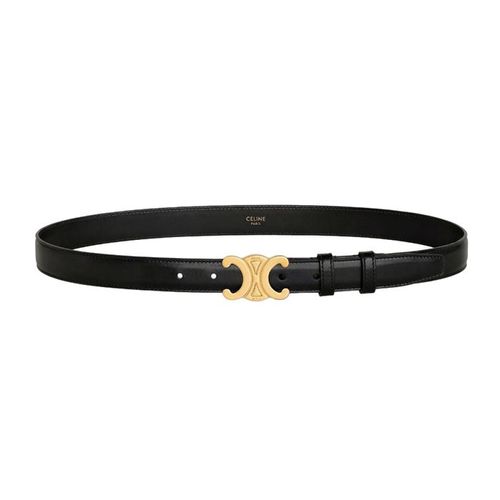 Thắt Lưng Nữ Celine Medium Triomphe Belt In Taurillon Leather Black Bản 2.5cm Màu Đen Size 70