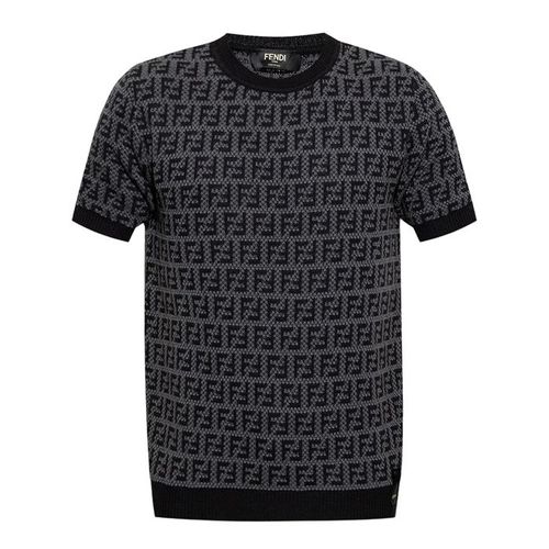 Áo Len Nam Fendi FF Monogram Grey Monogrammed Sweater FZX050 AKFS-F1HXU Màu Đen Xám Size 46