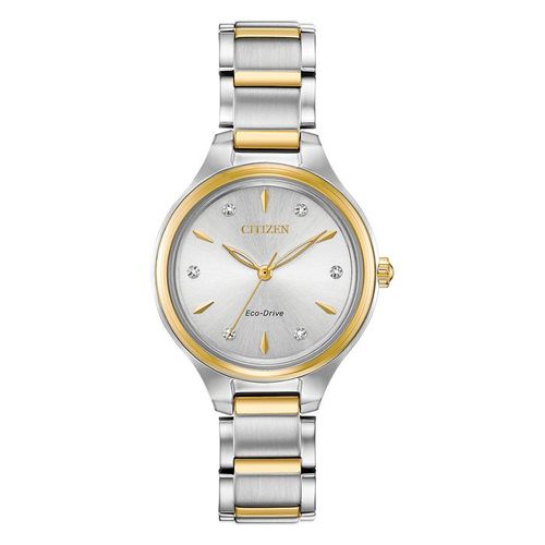 Đồng Hồ Nữ Citizen Eco-Drive Corso Diamond FE2104-50A Màu Bạc Vàng