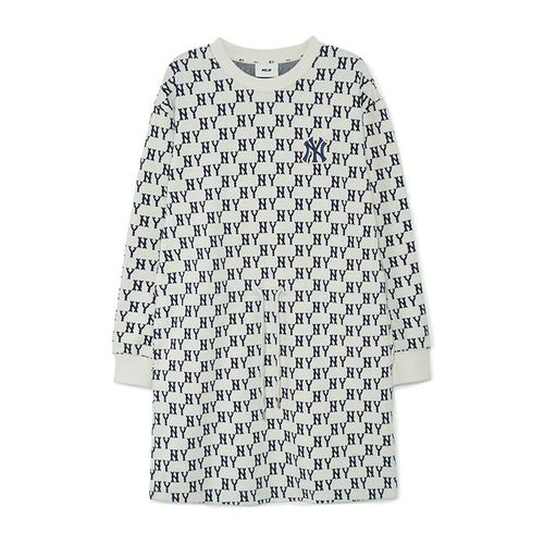 Váy Nữ MLB Overfit Jacquard Monogram New York Yankees 3FOPM0134-50CRD Màu Kem