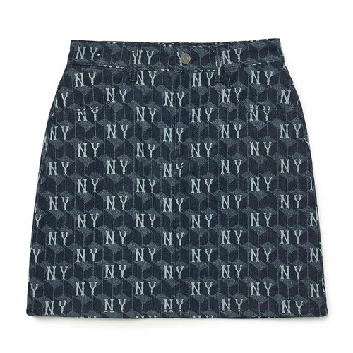 Chân Váy Nữ MLB Denim New York Yankeess 3FDSM0734-50NYD Màu Xanh Đậm