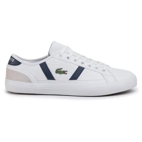 Giày Thể Thao Lacoste Sideline Leather Sneakers Màu Trắng/Navy Size 9