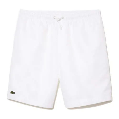 Quần Short Nam Lacoste Men's SPORT Tennis Solid Diamond Weave Shorts GH353T-001 Màu Trắng Size 3