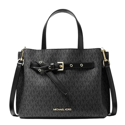 Túi Đeo Chéo Nữ Michael Kors MK Emilia Small Logo Satchel 35H0GU5S1B Màu Đen  