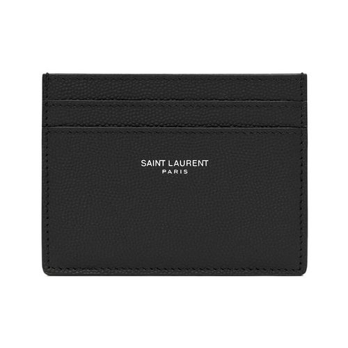 Ví Đựng Thẻ Yves Saint Laurent YSL Credit Card Case In Grain De Poudre Embossed Leather 375946BTY0N1000 Màu Đen